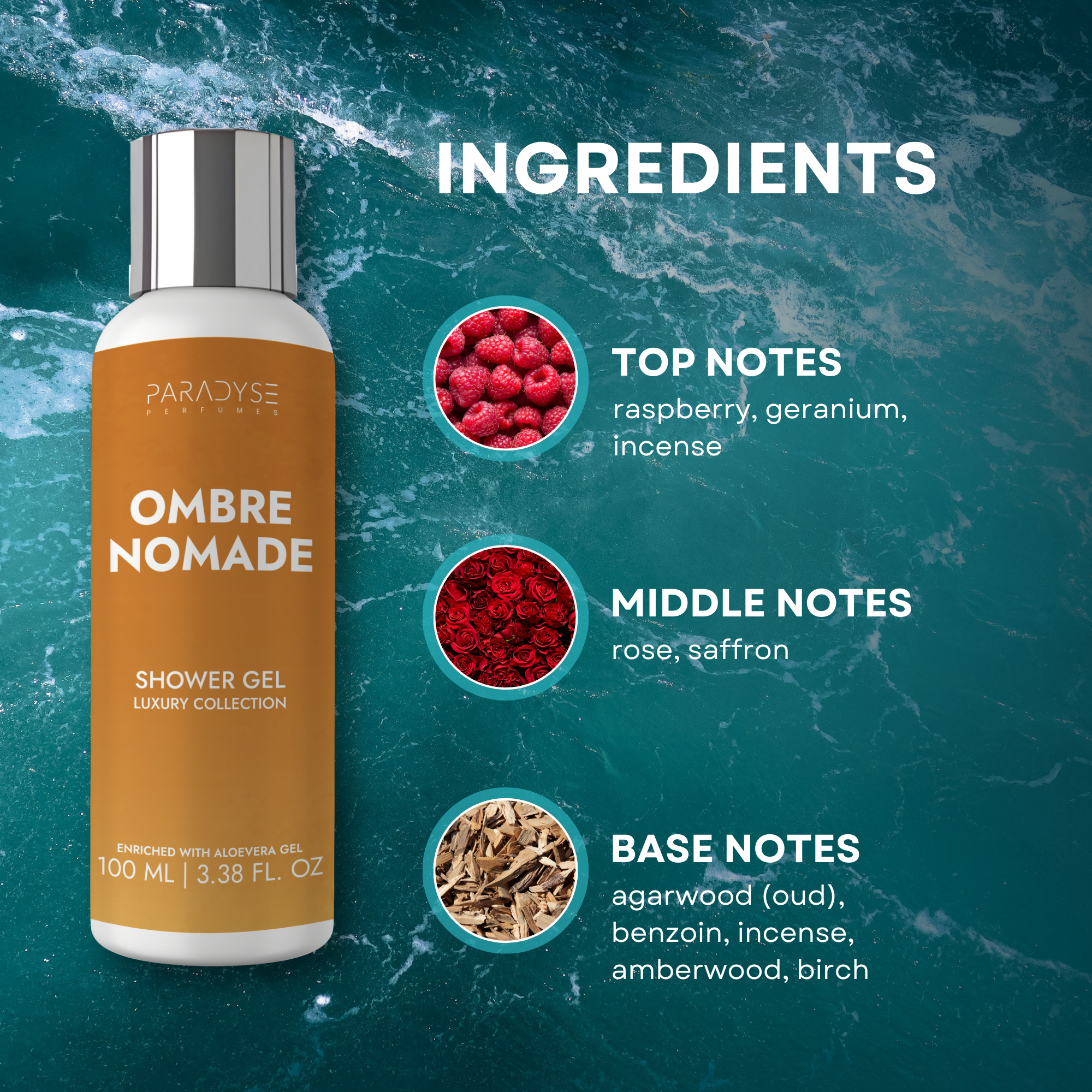 Ombre Nomade Body Wash for Men | Oriental Woody Scent | Moisturizing & Refreshing | Available in 100 ml