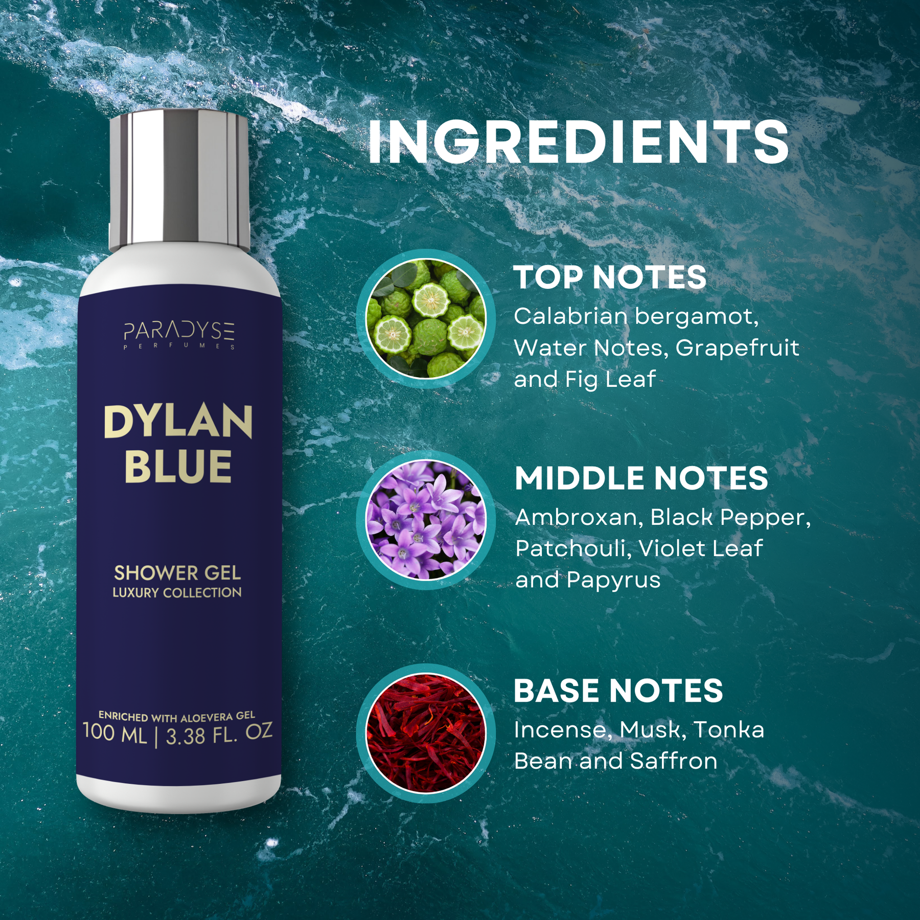 Dylan Blue Body Wash for Men | Woody Spicy Scent | Moisturizing & Refreshing | Available in 100 ml
