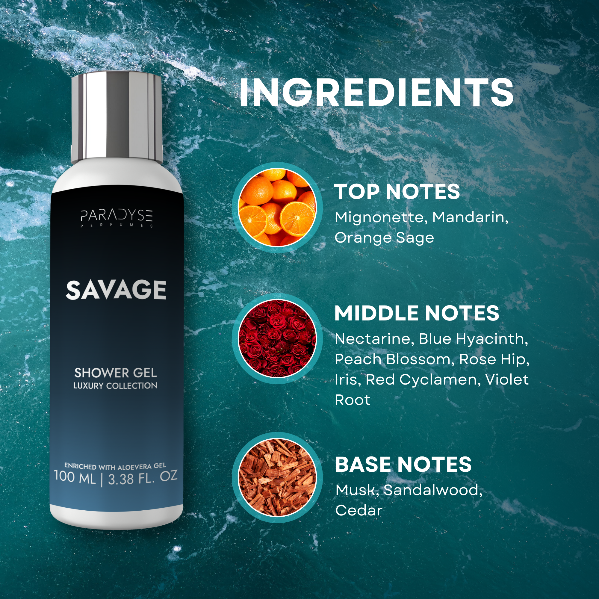 Savage Body Wash for Men | Spicy Woody Scent | Moisturizing & Refreshing | Available in 100 ml