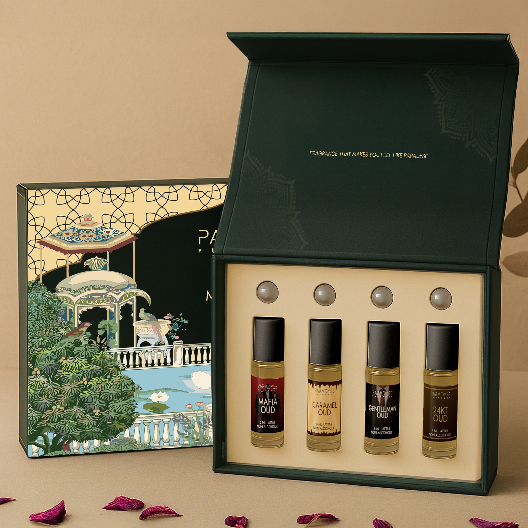 Oud Attars - Midnight Oud | Crown Oud | Oud Mirage | Oud Wood | Pack Of 4