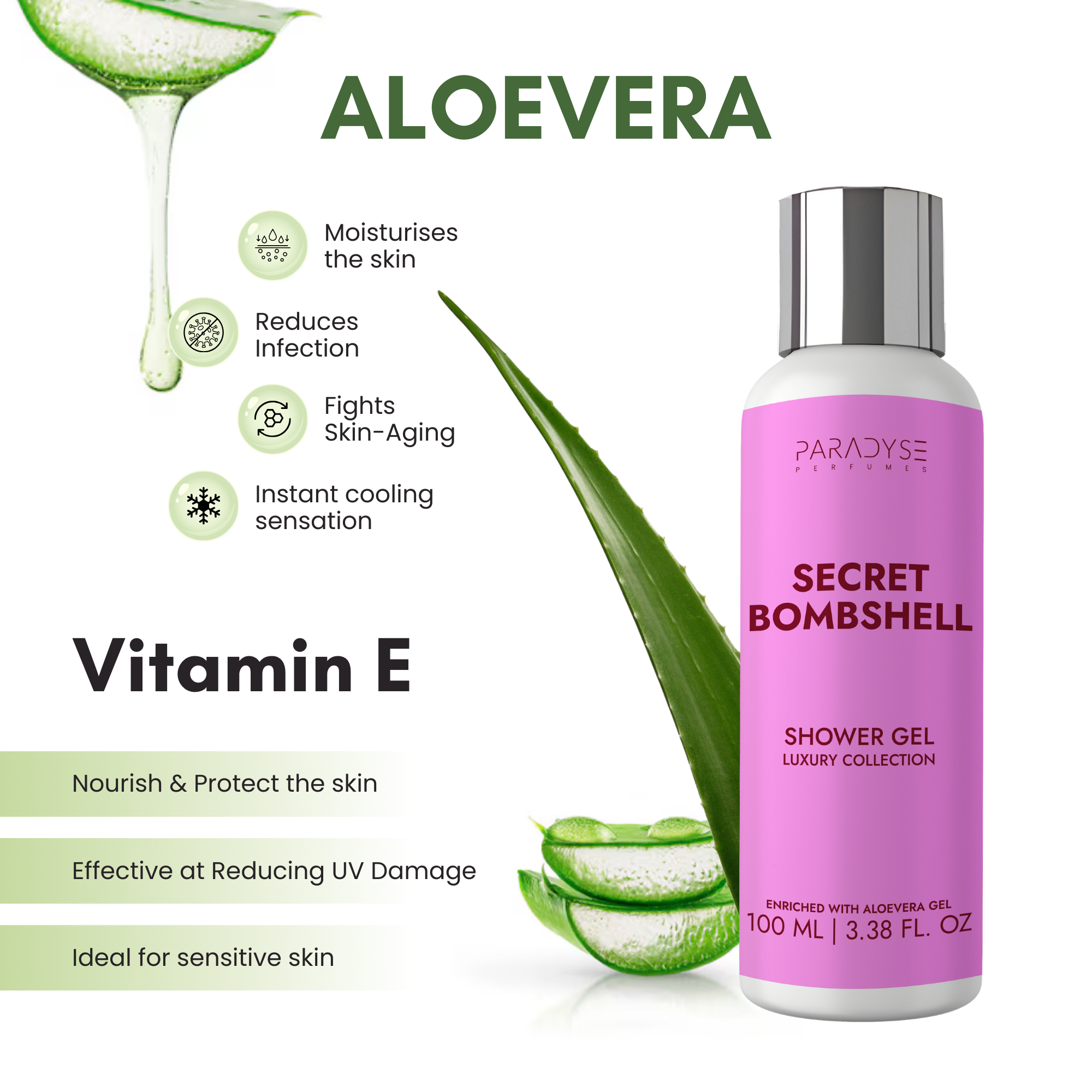 Secret Bombshell Body Wash for Women | Fruity Floral Scent | Moisturizing & Refreshing | Available inl 100 ml