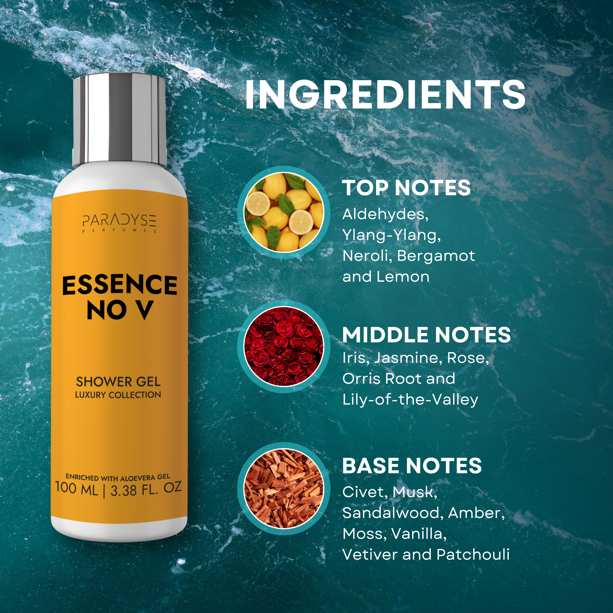 Essence No V Body Wash for Women | Floral Scent | Moisturizing & Refreshing | Available in 100 ml