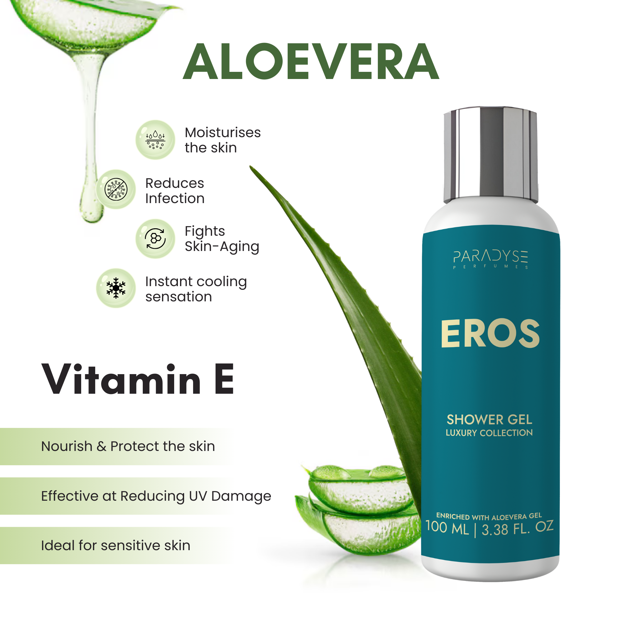 Eros Body Wash for Women | Fougere Woody Scent | Moisturizing & Refreshing | Available inl 100 ml